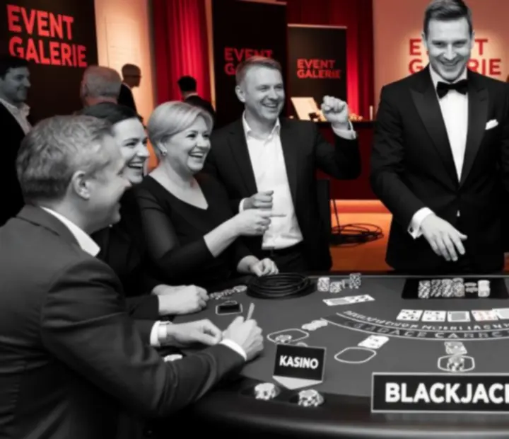 Host a animátor během blackjack programu na večerní akci