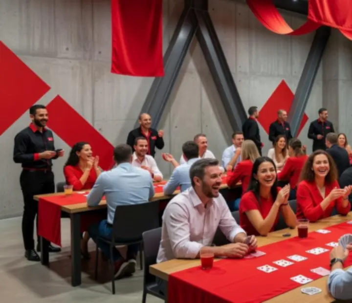 Momentka z atmosférického pokerového večera Vltarix s hosty u stolů
