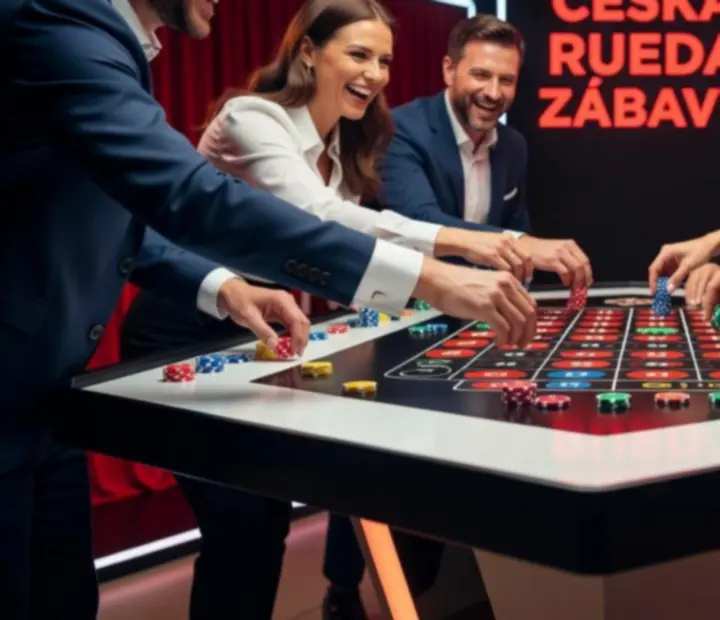 Hosté zapojení do ruletového programu během společenského večera